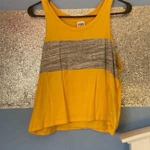 Yellow and gray PINK muscle tank